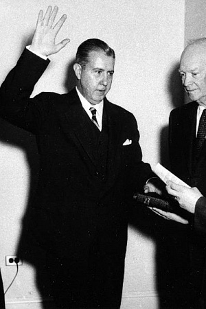 Oath of Office for Dr. James Killian, scientific and technical advisor to President Eisenhower, 15 November 1952 (MIT Museum)