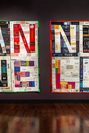 Installation view: Radical Textiles featuring Nell’s NELL ANNE QUILT, Art Gallery of South Australia, Adelaide (photograph by Saul Steed) 