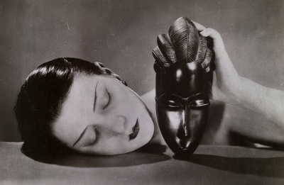  Man Ray Kiki with African mask 1926 National Gallery of Victoria © MAN RAY TRUST / ADAGP, Paris (licensed by Copyright Agency and photograph by Helen Oliver-Skuse / NGV). 